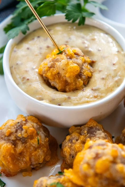 Gluten Free Sausage Balls Bisquick, Sausage Balls With Pancake Mix Recipe, Healthy Breakfast Sausage Balls, Gluten Free Sausage Balls Cream Cheese, Gluten Free Dairy Free Sausage Balls, Gluten Free Sausage Balls, Honey Mustard Dip, Gluten Free Sausage, Pork Breakfast Sausage