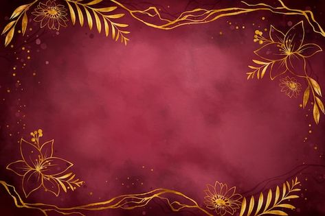 Free vector watercolor burgundy and gold... | Free Vector #Freepik #freevector #gold-wallpaper #background-gold #bg-luxury #luxury-wallpaper Gold Background Landscape, Maroon And Gold Background, Background Landscape, Background Gold, Luxury Wallpaper, Gold Background, Gold Wallpaper, Stationery Templates, Wedding Background