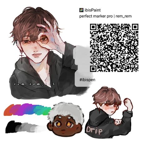 programme : ibispaint X ibispaint X QR code brushes +anime boy fanart /oc drip meme rem_rem_555 Rem Rem 555, Afro Brush Ibis Paint Qr Code, Brushes For Ibispaint Qr Code, Ibis Paint X Qr Code Brushes, Drawing Brush Ibispaint, Ibispaint X Qr Codes, Ibispaint Code Brush, Ibis Qr Code Brush, Ibispaint Brushes Qr Codes