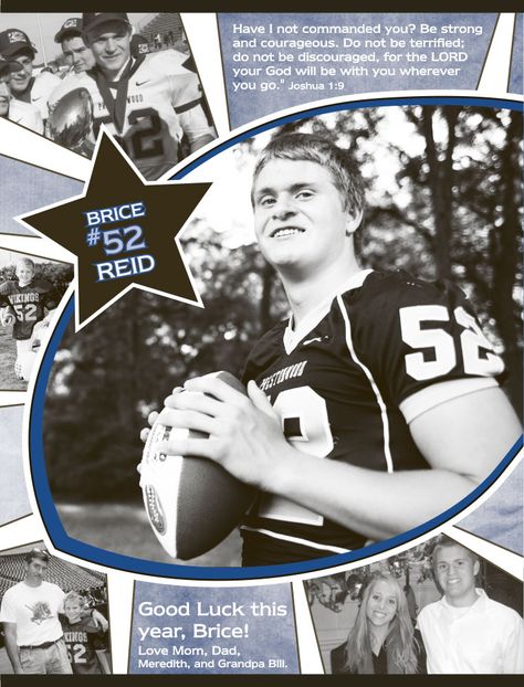 Senior Football Ads From Parents, Senior Yearbook Ads From Parents, Yearbook Ads From Parents, Football Banners, Senior Pictures Yearbook, Senior Yearbook Ads, Football Ads, Yearbook Ad, Senior Ads