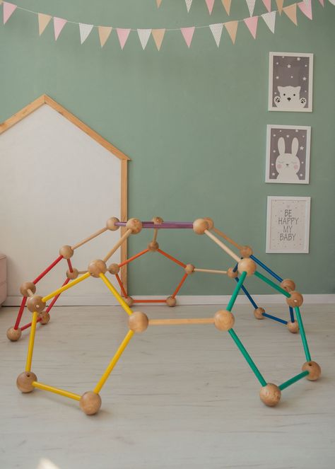 Montessori Playground, Indoor Playground For Kids, Home Playground, Climbing Dome, Gym For Kids, Toddler Gym, Toddler Climbers, Playground Indoor, Playground For Kids