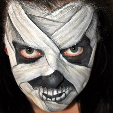 Mummy Face Paint | Mummy by Denises Face Painting, Body Art & Special Effects Make-up Face Painting Halloween Kids, Painting Costume, Face Painting Ideas, Adult Face Painting, Face Painting For Boys, Face Paint Ideas, Paint Face, Face Paint Kit, Face Paint Makeup