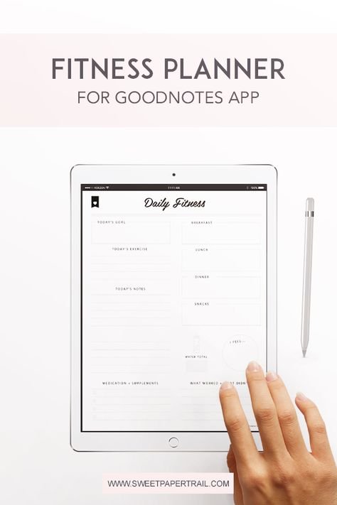 Fitness Planner for Ipad - GoodNotes Fitness Planner for Ipad - Meal Planner, workout Log, Daily Fitness Tracker Goodnotes Workout Template, Free Digital Fitness Planner Goodnotes, Daily Fitness Tracker, Goodnotes Ideas, Digital Fitness Planner, Fitness Planner Free, Planner Workout, Organizing Life, Planner For Ipad