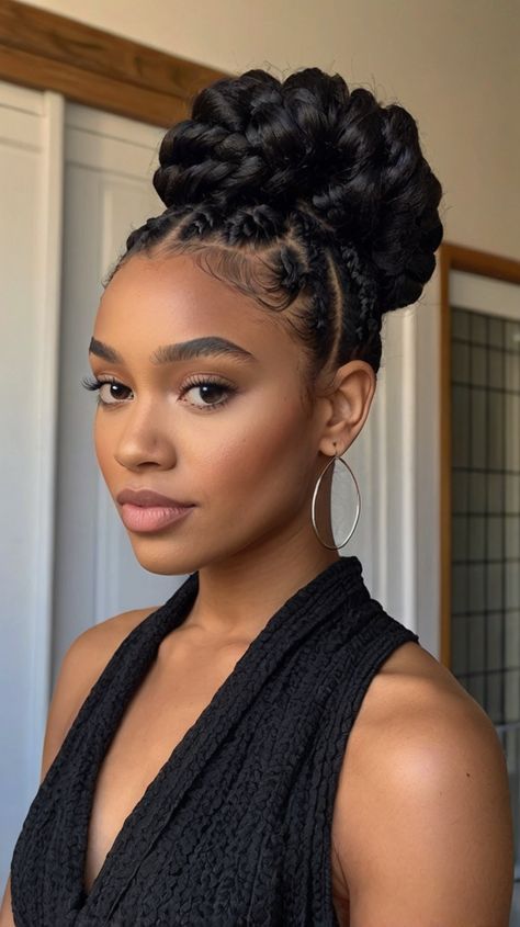 Best Secrets for Braided Beehive Updo with braids hairstyles updo black women 🌼 Cross Cornrows, Beehive Updo, Braids Hairstyles Updo Black Women, Hairstyles Updo Black Women, Updo Black Women, Updo Braids Hairstyles, Braids Hairstyles Updo, Black Cornrows, Curls Braids