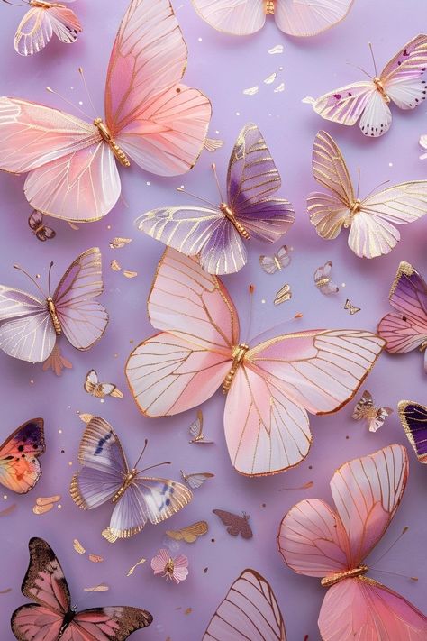 Pink Wallpaper 4k, Cute Vintage Aesthetic, Pastel Butterfly, Beautiful Summer Wallpaper, Beautiful Butterfly Pictures, Peach Wallpaper, Pastel Butterflies, Butterfly Wallpaper Backgrounds, Floral Wallpaper Iphone