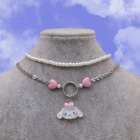 Sanrio Matching Necklace, Sanrio Jewelry Diy, Sanrio Painting, Cutecore Fashion, Sanrio Necklace, Sanrio Jewelry, Kawaii Necklace, Diy Jewelry Set, Sanrio Accessories