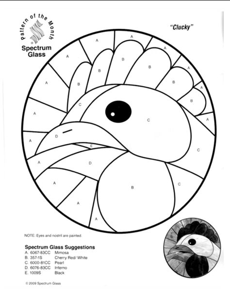 Clucky Spectrum Glass, L'art Du Vitrail, Stained Glass Patterns Free, Intarsia Patterns, Chicken Crafts, Stained Glass Pattern, Stained Glass Birds, Stained Glass Butterfly, Glass Art Projects