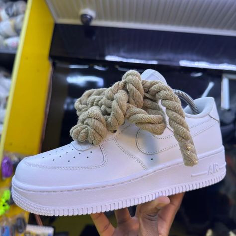 The Nike Airforce 1 Rope Lace “Latte “ is now accessible from size 36-45. KSH: 3200 Nike Airforce 1, Nike Air Force, Air Force, Nike, Lace, Quick Saves