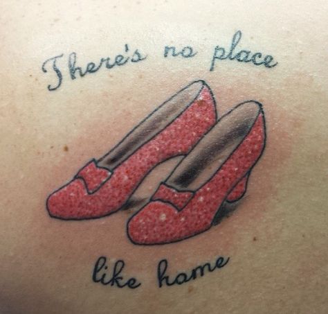 Ruby Slippers Tattoo, Wizard Of Oz Tattoo, Tornado Tattoo, Oz Tattoo, Little Heart Tattoos, Ruby Slipper, Small Quote Tattoos, Doll Tattoo, Small Tattoos With Meaning