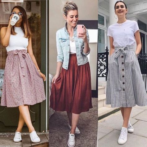 Gaun Koktail, Western Wear Outfits, Long Skirt Outfits, Chique Outfits, Rock Outfit, Skirt And Sneakers, Ținută Casual, Outfits Verano, Elegantes Outfit