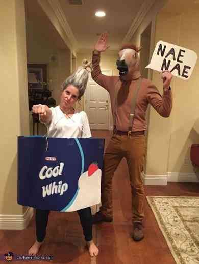 70 Best Funny (And Punny!) Halloween Costumes Ideas For 2018 | YourTango Whip And Nae Nae, Pun Costumes, Punny Halloween Costumes, Meme Costume, Halloween Costumes Diy Couples, Funny Couple Costumes, Funny Couple Halloween Costumes, Halloween Parejas, Nae Nae