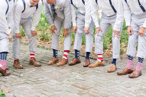 Argentinian Wedding, Seersucker Wedding, Elegant Blush Wedding, Gifts For Grooms Parents, Military Bride, July 4th Wedding, Groomsmen Ideas, Patriotic Wedding, Wedding Socks