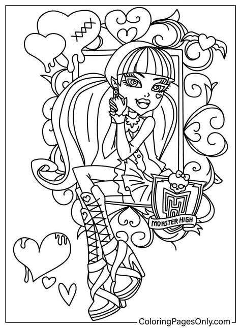 Monster High Colouring Pages, Monster High Coloring Pages Printables, Horror Coloring Pages Free Printable, Coloring Pages Monster High, Vampire Coloring Pages, Monster High Printables, Monster High Coloring Pages, Horror Coloring Pages, Monster High Coloring