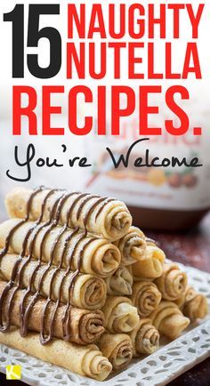 Yummy Nutella Snacks, What To Eat With Nutella, Nutella Recipes Dessert, Nutella Ideas, Nutella Treats, Best Nutella Recipes, Nutella Dessert Recipes, Stuffed Pancakes, Nutella Snacks