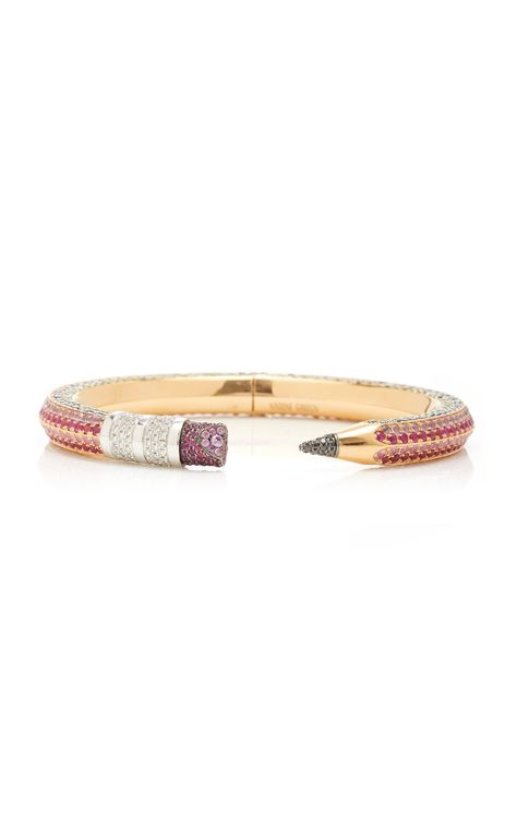 Moda Operandi Resort 2020 Nadine Ghosn - 18K Rose Gold Pencil Bracelet. Nadine Ghosn, Pencil Bracelet, Gold Pencil, Diamond Jewelry Designs, Dope Jewelry, Jewelry Fashion Trends, Classy Jewelry, Stacked Jewelry, Jewelry Lookbook