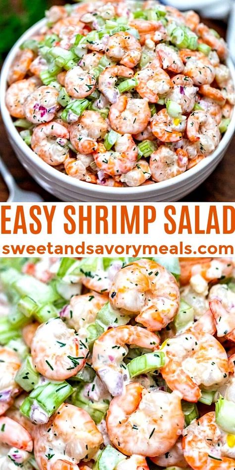 Best Shrimp Salad, Shrimp Salad Recipe, Sea Food Salad Recipes, Shrimp Salad Recipes, Salad Buah, Salad Salad, Savory Meals, Salad Recipes Video, Resep Salad