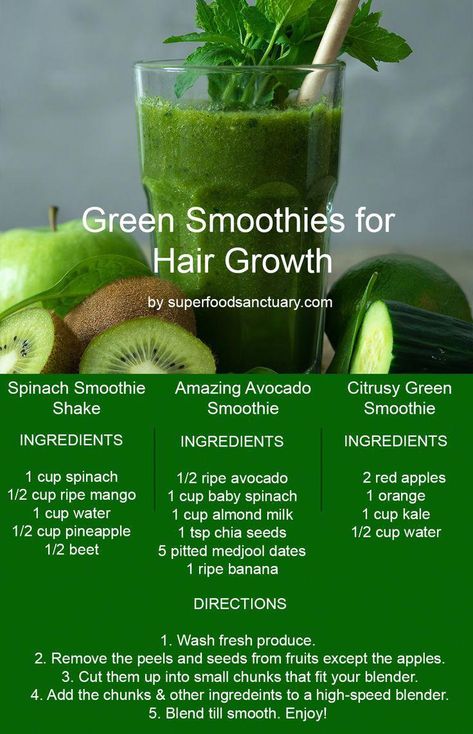 In this post, I want to share with you 3 green smoothies for hair loss to restore thinning hair and promote hair growth! Enjoy! #VeggieBurgerBar Smoothies For Hair Growth, Hair Growth Smoothie Recipes, Hair Growth Smoothie, Hair Smoothie, Green Shakes, Healthy Juicer Recipes, Recipes Healthy Breakfast, Smoothie Recipes Healthy Breakfast, Smoothies Healthy