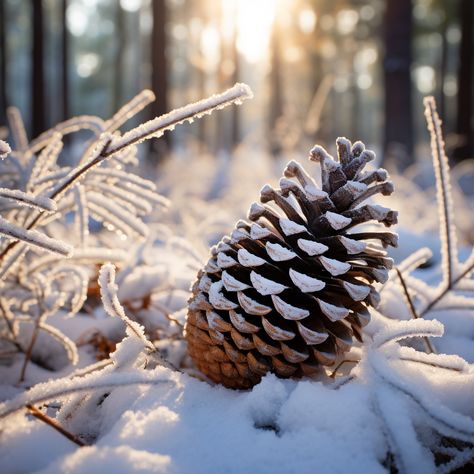 Painting Backgrounds, Snowy Pinecone, Winter Shoot, Photo Challenges, Snowy Forest, Close Up Photography, Forest Floor, Pine Forest, Photo Challenge