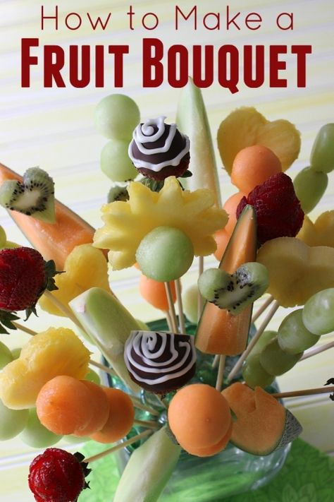 Fruit Bouquet Diy, Fruit Bouquets, Fruit Salad With Yogurt, Fruit Bouquet, Fruit Diy, Fruit Juice Recipes, Food Decorating, Baking Decorating, Fruit Kabobs