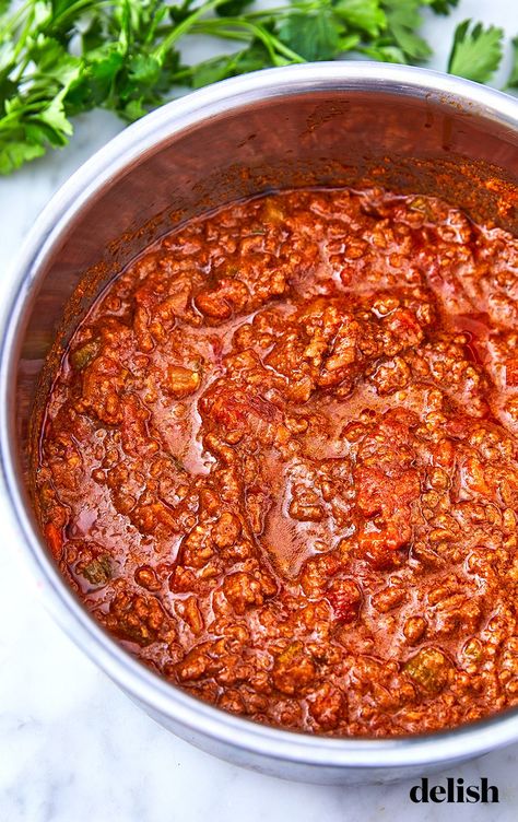 Got Time? Make Slow-Cooked Homemade BologneseDelish Best Bolognese Sauce, Homemade Bolognese Sauce, Slow Cooker Bolognese, Homemade Bolognese, Bolognese Sauce Recipe, Sauce Bolognaise, Pasta Bolognese, Bolognese Recipe, Bolognese Sauce