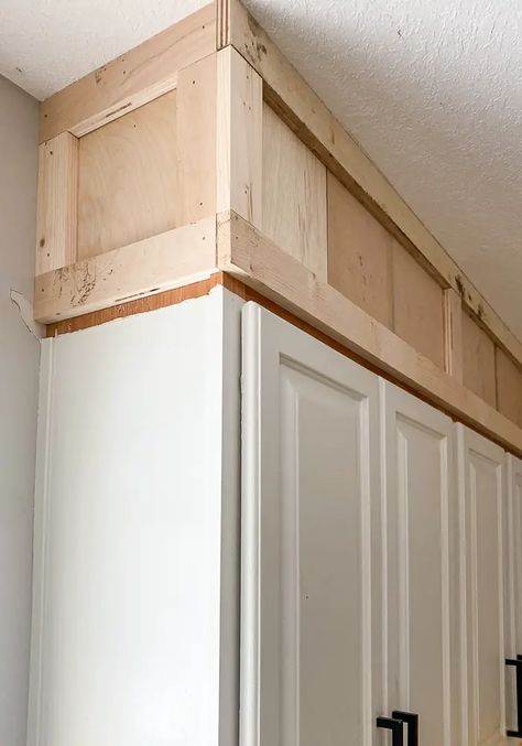 Learn how to extend your kitchen cabinets to the ceiling. Upgrade your kitchen with this easy to follow tutorial. DIY this project for a more modern look. Extend Kitchen Cabinets, Ceiling Upgrade, Extend Kitchen, Kitchen Cabinets To The Ceiling, Cabinets To The Ceiling, Kitchen Cabinets To Ceiling, Kitchen Soffit, Cabinets To Ceiling, Redo Kitchen Cabinets