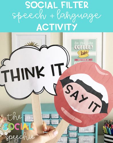 Say It Or Think It Social Skills, Think It Or Say It Social Skills, Think It Or Say It Activities, Aba Social Group Activities, Teaching Conversation Skills, Social Detective Activities, Pragmatics Speech Therapy, Think It Or Say It, Social Group Activities