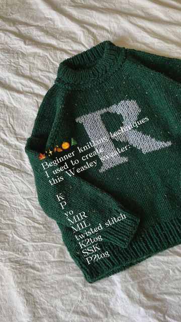 Rita Khor on Instagram: "🌲There are 124 days until Christmas to knit a Weasley sweater as a gift!✨  Pattern: link in my bio  Yarn: Yarnart tweed   ___ #harrypotter #knittingpattern #knitting_inspiration #knitting #knit #potterhead #knittingtutorial #knittingaddict #weasleytwins #weasleysweater" Weasley Sweater Knitting Pattern, Weasley Christmas Sweater, Harry Potter Knit Sweater, Weasley Sweater Crochet Patterns, Taylor Swift Knitting Pattern, Weasley Sweater, Harry Potter Knit, Ronald Weasley, Sweater Ideas