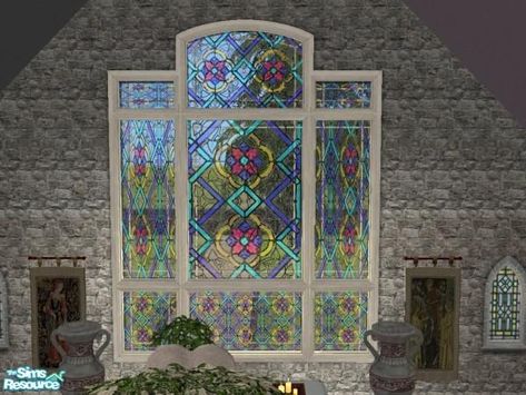 MissyZ's Sharrowdale : Stained Glass Sims 4 Stained Glass Windows, Sims 4 Stained Glass Windows Cc, Sims 4 Build Cc Windows, Sims 4 Windows Cc, Window Pane, Animal Skin, Sims 4 Cc, Maxis Match, The Sims Resource