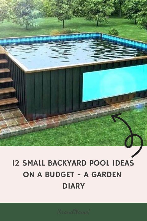 Discover budget-friendly pool inspirations that can turn your ordinary backyard into a beautiful oasis. Let your outdoor space bloom with the charm of affordable yet stunning pool designs, creating a serene haven right at home. Affordable Pool, Small Pools Backyard, Small Backyard Pool Ideas, Backyard Oasis On A Budget, Small Backyard Pool, Backyard Pool Ideas, Backyard Pool Design, Shipping Container Pool, Pool Ideas On A Budget