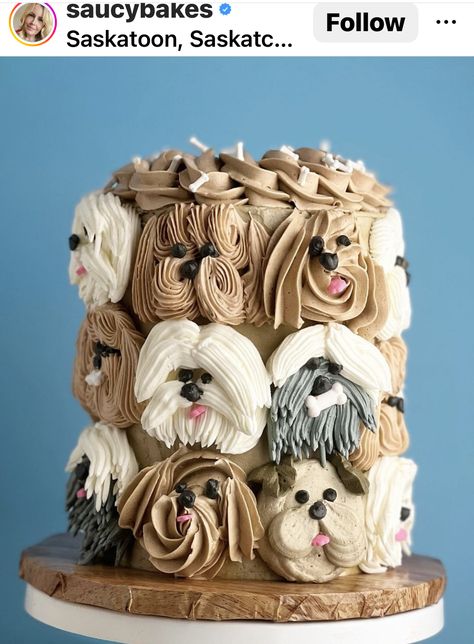 34 Birthday, Puppy Cake, Dog Birthday Cake, Dog Cakes, Dog Cake, Cake Decorating Tips, Piece Of Cakes, Cake Creations, Pretty Cakes