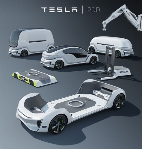 Tesla Pod Modular Autonomous Electric Platform for Private, Public, or Commercial Cabin - Tuvie Future Car Design, Module Design, Futuristic Cars Design, Future Transportation, Kombi Home, Cars Design, Drone Design, Autonomous Vehicle, Tesla Motors