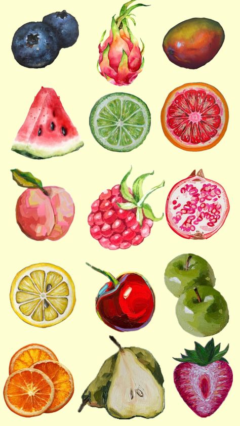 #collage #wallpaper Collage Procreate, Fruit Collage, Lock Screen Photo, Watercolor Paintings Nature, Cute Summer Wallpapers, Cute Sketches, Collage Wallpaper, Summer Wallpaper, Cool Stickers