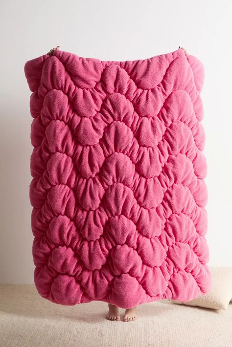 Gwendolyn Fleece Puffy Throw Blanket | Urban Outfitters Crochet Bath Mat, Puffy Blanket, Small Ceramic Planter, Macrame Hanging Shelf, Capricorn Art, Ruffle Shower Curtains, Pink Throw Blanket, Ruffle Duvet Cover, Furniture Apartment