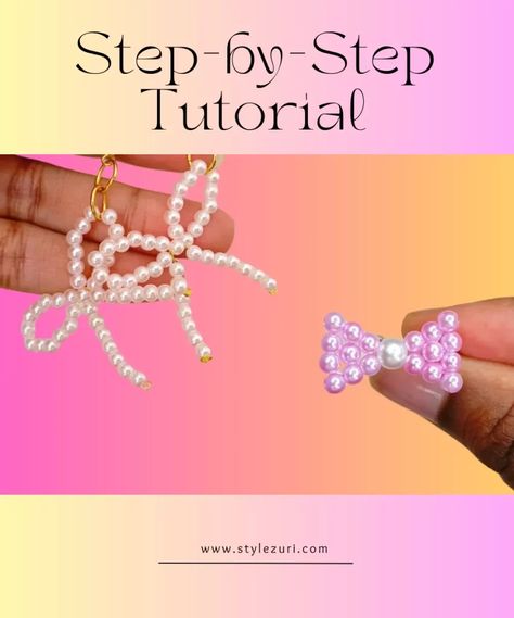 Beads Earrings Diy, Bow Beads, Butterfly Wings Pattern, Bead Matted, Beaded Bow, Stitch Jewelry, Beautiful Beaded Bracelet, Earrings Tutorial, Beaded Earrings Tutorials