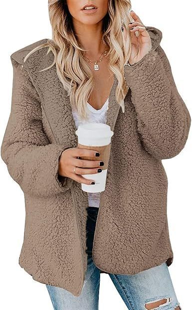 Get inspired by this stylish fall outfit, perfect for women who want to stay trendy and fashionable. #FallOutfitsWomen #WomenFashion #FallFashion Brown Sherpa Outerwear For Outdoor, Cozy Brown Long Sleeve Fleece Jacket, Brown Sherpa Outerwear With Faux Fur Lining, Brown Sherpa Outerwear With Pockets, Hoodie Jacket Women, Black Hoodie Women, Autumn Jacket Women, Comfortable Hoodies, Trendy Fall Fashion