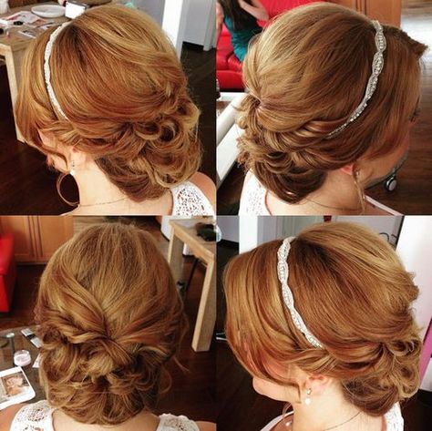 Updo With Headband, Black Wedding Hairstyles, Hair Accessories Ponytail, Mode Hippie, Hair Scarf Styles, Pigtail Hairstyles, Retro Hairstyles, Formal Hairstyles, Bride Hairstyles