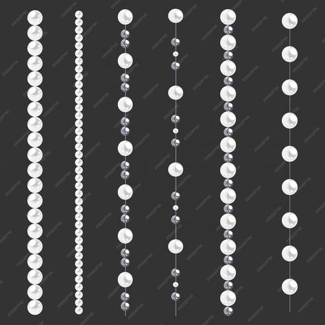 Premium Vector | Set of pearl borders isolated on gray Pearl Pattern Design, Pearl Embroidery Designs, Pearls Drawing, Pearl Png, Coreldraw Design, Pearl Frame, Fashion Sketch Template, Pearl Border, Vintage Invitation