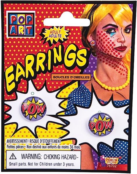 Amazon.com: Forum Novelties Pop Art Pow Earrings : Clothing, Shoes & Jewelry Pop Art Jewelry, Pop Art Costume, Superhero Fancy Dress, Supergirl Comic, Maximalist Art, Comic Cartoon, Art Costume, Pop Art Comic, Coupon Apps