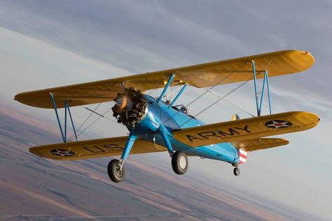 Matt Booty on Instagram: “Boeing-Stearman Model 75 / PT-75 flown by Victor Riffel on a cloudy morning over Wichita Kansas. #stearman #boeing #pt17 #trainer #biplane…” Biplane Model, Wichita Kansas, Old Planes, Model Paint, Disney California Adventure, Art Contest, California Adventure, Vintage Aircraft, Paint Job