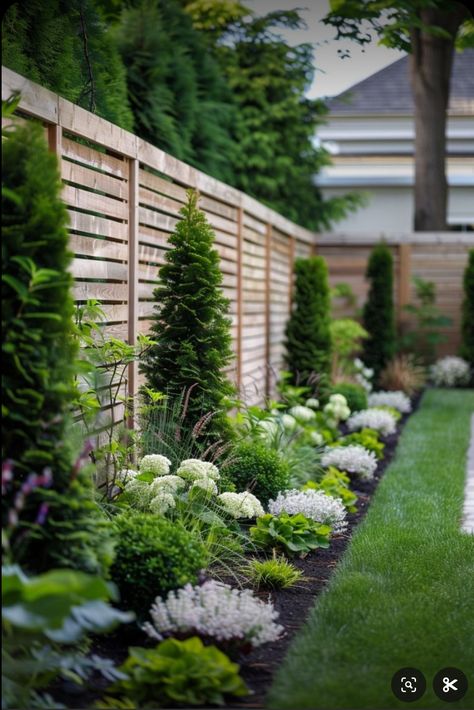 Next To House Landscaping, European Style Backyard, Garden By Fence, Front Of House Landscape Ideas Low Maintenance, Backyard Flower Garden Ideas, Garden Ideas Backyard Landscaping, Front Of House Landscaping, Backyard Landscape Ideas, Front Of House Landscape Ideas