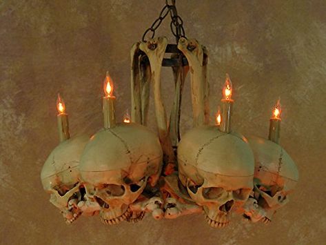 Skull Chandelier, Halloween Chandelier, Dead Can Dance, Seasonal Wall Decor, Hip Bone, Human Skeleton, Wall Outlet, Halloween Party Supplies, Metal Chandelier