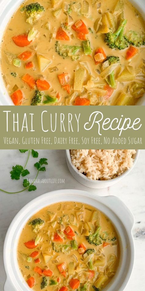 Thai curry Gf And Df Meals, Dairy Free Thai Recipes, Wheat Soy And Dairy Free Recipes, Gluten Free Dairy Free Korean Recipes, No Dairy No Soy Recipes, Gf Curry Recipe, Gluten Free Dairy Free Thai Recipes, Soy Free Asian Recipes, Gluten Free Dairy Free Soy Free