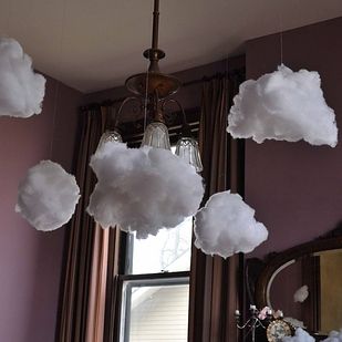 Hang up some fluffy clouds and play airplane. | 21 DIY Ways To Make Your Child's Bedroom Magical Rainbow Dash Birthday Party Decoration, Rainbow Dash Birthday Party, Rainbow Dash Birthday, Care Bears Birthday Party, Cloud Party, Hanging Clouds, Care Bear Party, Care Bear Birthday, Trolls Party