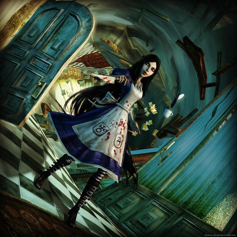 Fortress of Doors by Phoenix-zhuzh.deviantart.com Alice Sweet Alice, The Hunting Party, American Mcgee’s Alice, Alice In Wonderland Artwork, Dark Alice In Wonderland, Wonderland Artwork, Animation Stop Motion, Alice Liddell, Alice Madness Returns