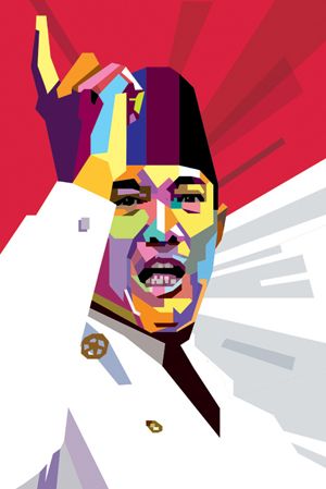 Soekarno Poster Musik, Bung Karno, Wallpaper Seni, Wpap Art, Pop Illustration, 17 August, Music Poster Design, Pop Art Portraits, Seni 3d