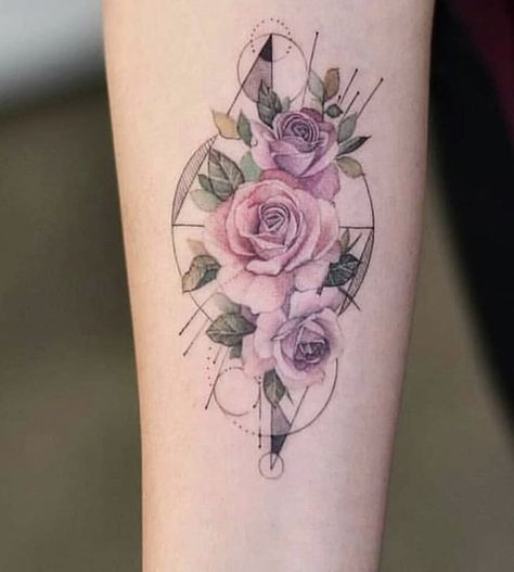 Geometric Forearm Tattoo, Watercolor Tattoo Flower, Flower Tattoo Back, Flower Geometric, Small Flower Tattoos, Flower Tattoo Shoulder, Flower Tattoo Arm, Delicate Watercolor, Flower Tattoo Sleeve