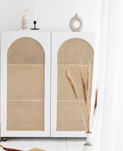 Versailles Bedroom, Ethnic Bedroom, Rattan Wardrobe, White Shaker Cabinet, Shoe Cabinet Design, White Cupboard, Diy Doors, Diy Kitchen Cabinet, White Armoire