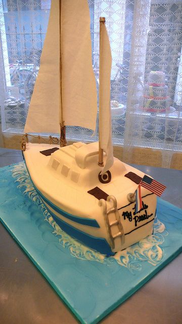 3D Sail Boat Cake by CAKE Amsterdam - Cakes by ZOBOT, via Flickr Sail Boat Cake, Sailboat Cake, Fisherman Cake, Boat Cake, Nautical Cake, Narrow Boat, Cake Templates, Sea Cakes, Sail Boat