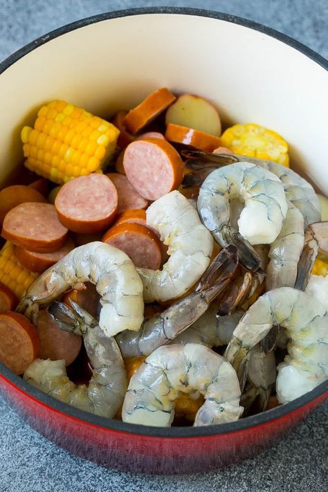 Shrimp Sausage Corn Potatoes, Boil Shrimp, Boiled Shrimp, Shrimp Boil Foil, Seafood Boil Party, Shrimp Corn, Shrimp Boil Recipe, Country Boil, Low Country Boil