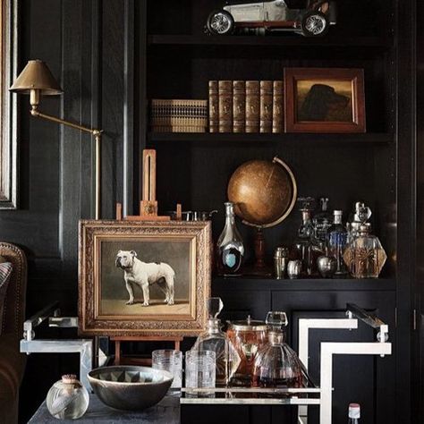 Home Library Design Services | Foxtail Books & Library Services Gentlemans Room, Zigarren Lounges, Dark Academia Home, Masculine Interior, Masculine Decor, Motif Art Deco, Dark Interiors, Living Room With Fireplace, Home Library